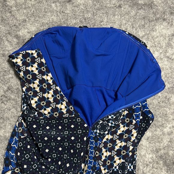 BCBG MaxAzria Corset Top Womens 2 Blue BOHO Asymmetric Ribs Fringe Bustier Tiers - Picture 17 of 17